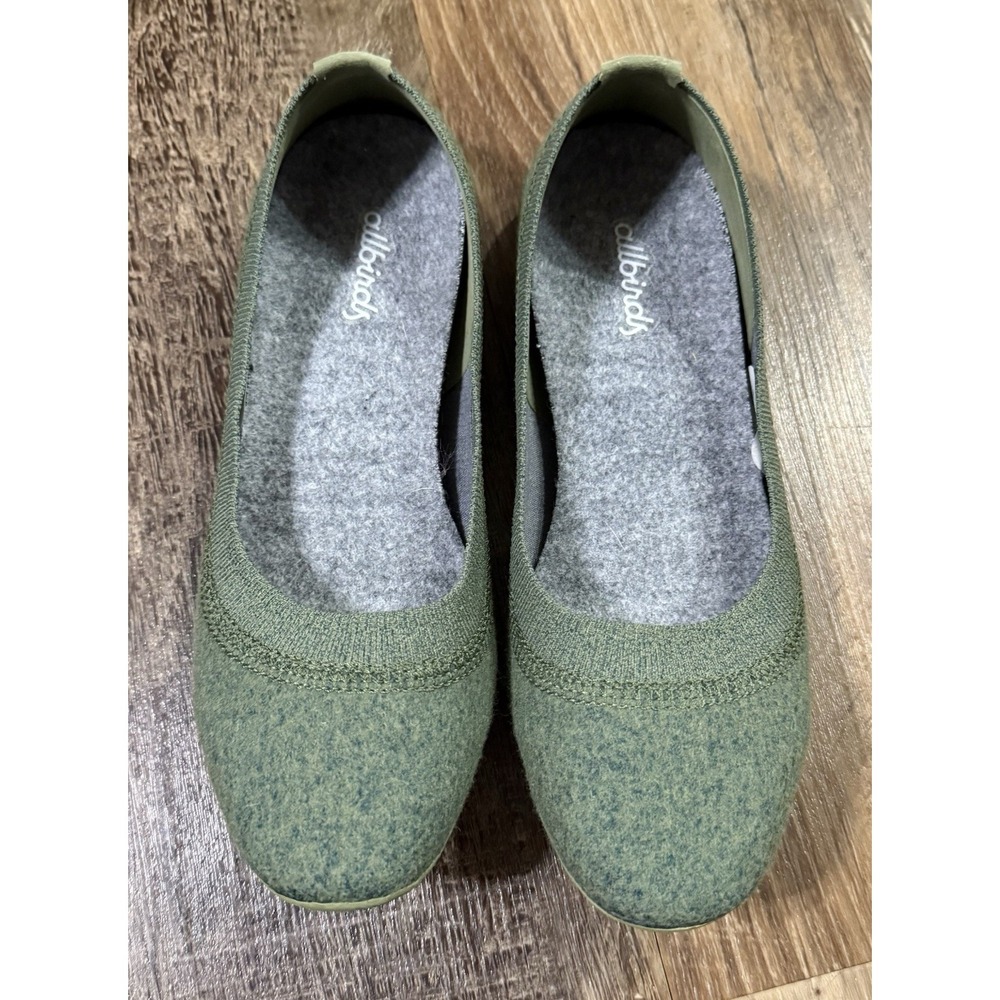 Allbirds Wool Breezer Flats Womens 6 Calm Cargo Green Merino Wool Ballet Comfort